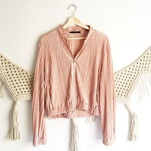 Zara Pink Pleated Jacket